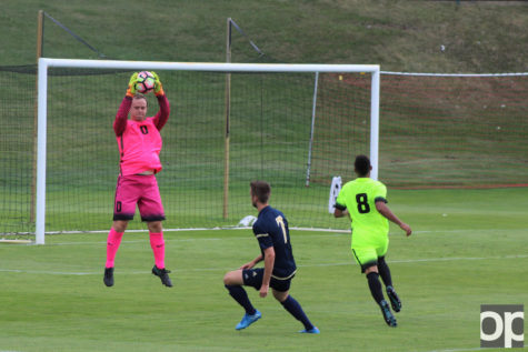 Oakland goalkeeper Zach Walker earned his first shutout at the game against No. 2 Akron.