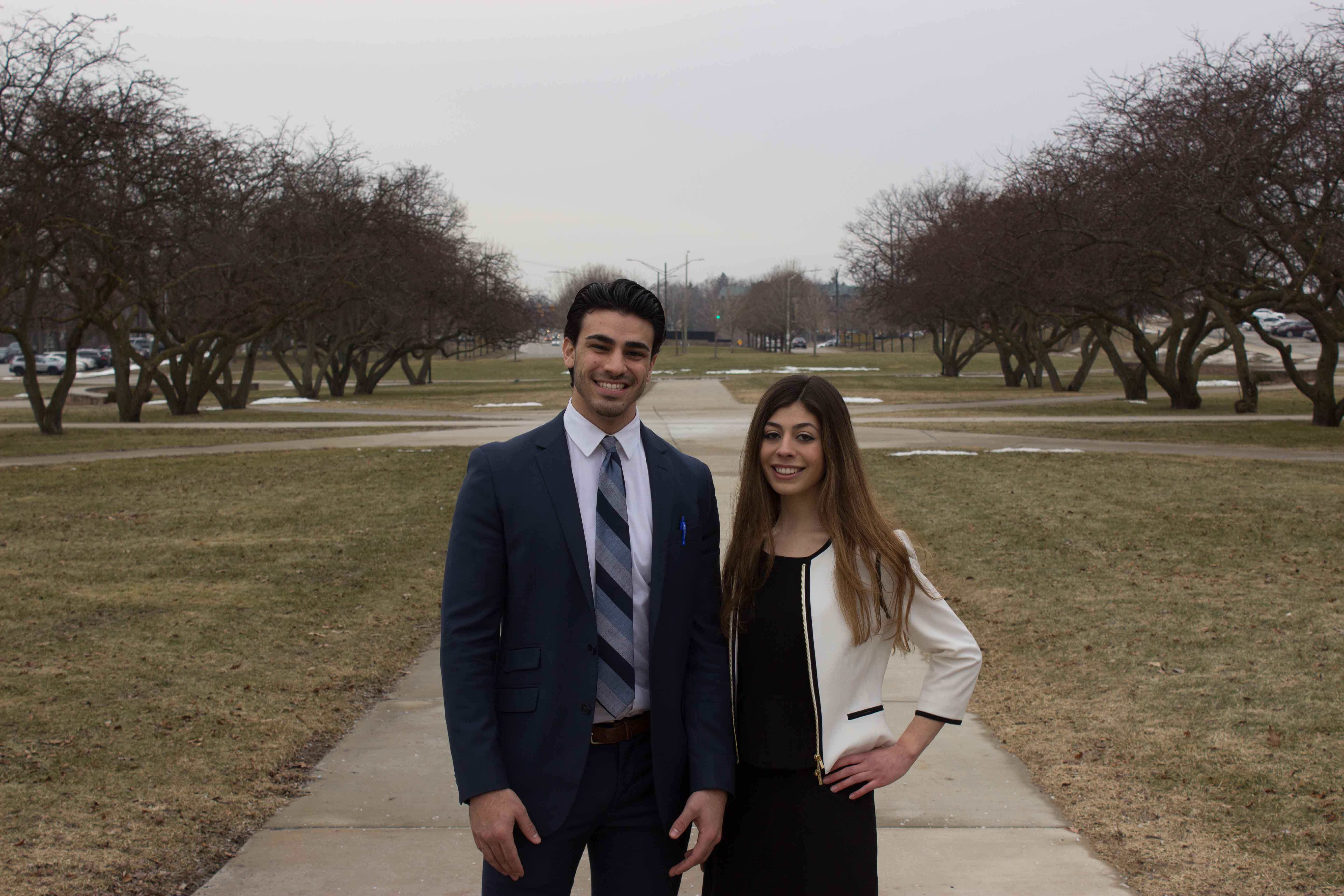 So far, Lena Mishack (right) and Jousef Shkoukani are this year’s only presidential and vice presidential candidates running in the student congress election.
