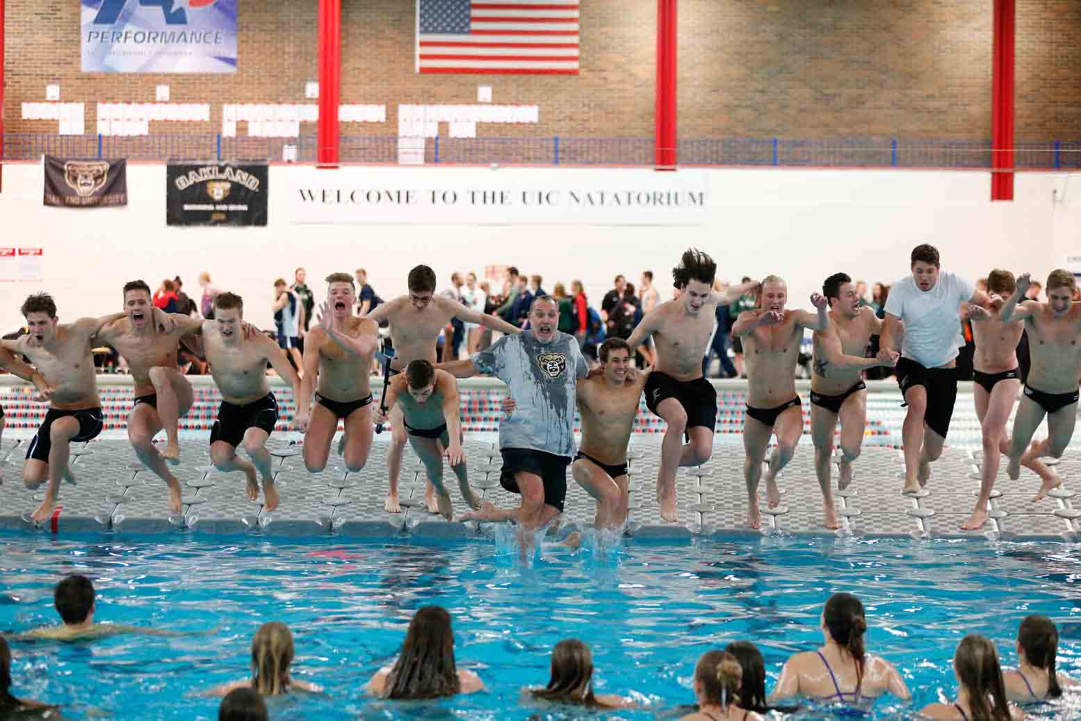 Day 4 - 2017 Horizon League Swimming & Diving Championships at the UIC Natatorium on Saturday, February 25, 2017 in Chicago. Oakland's men’s and women’s teams won their 39th and 23rd straight Horizon League titles, respectively.