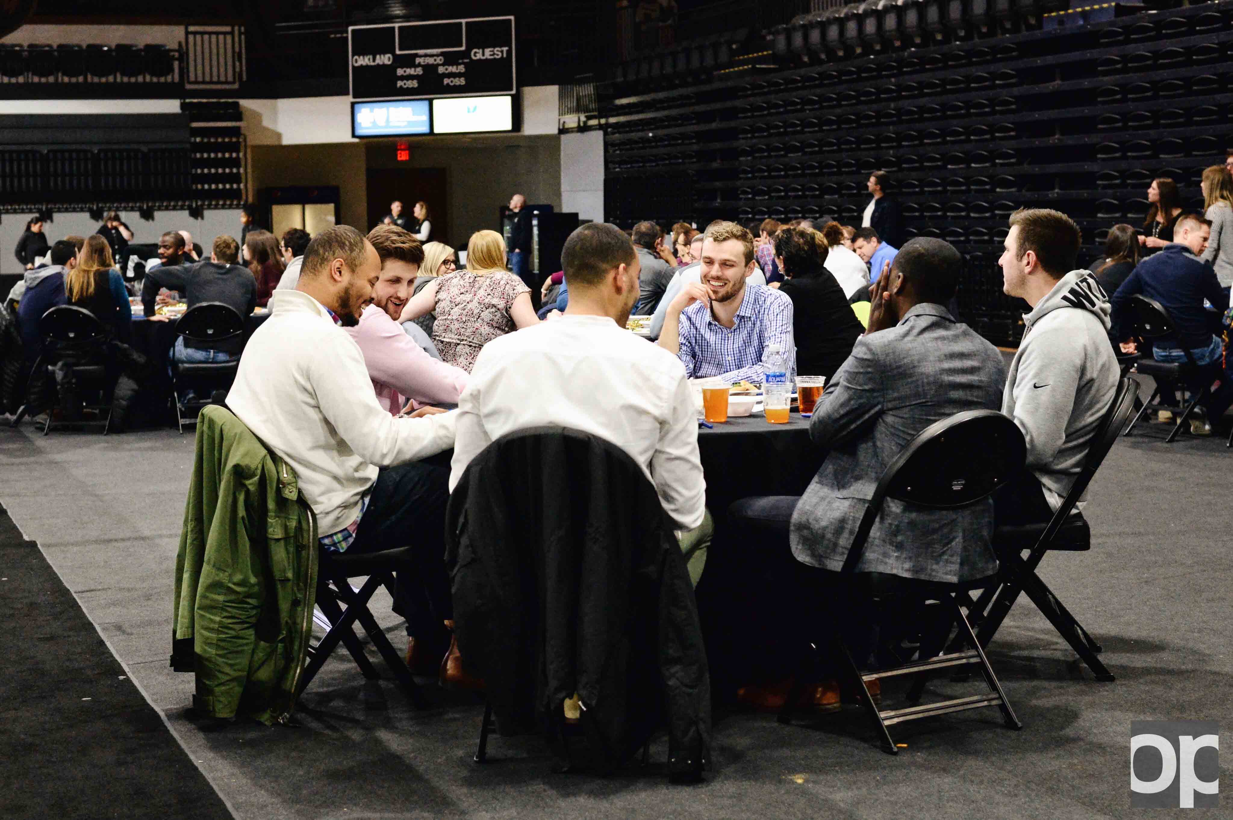 Oakland University Athletics hosted its first-ever Trivia Night on Thursday, March 9 at the O'rena with 19 teams competing against each other.