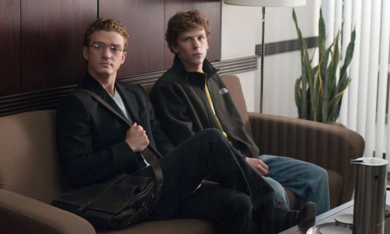 Justin Timberlake, left, and Jesse Eisenberg in Columbia Pictures The Social Network.