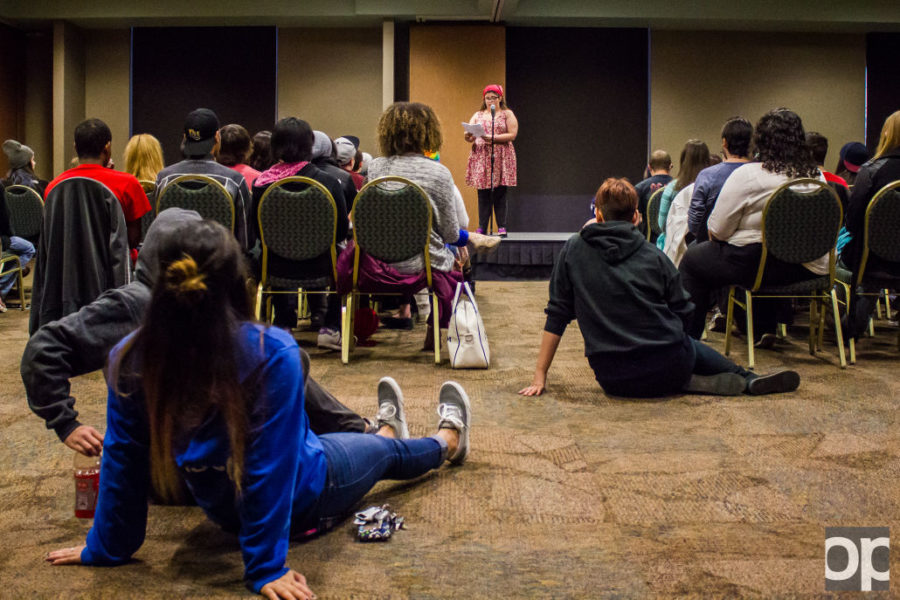 Held in the Gold Rooms of the Oakland Center, students performed a variety of styles of monologues: comical, insightful, somber or somewhere in between. 