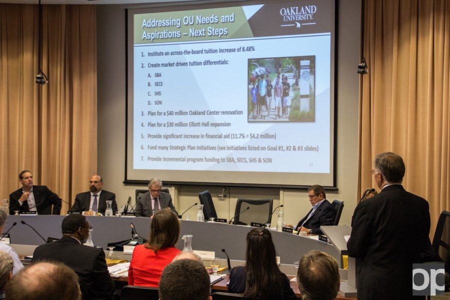 An across-the-board tuition increase of 8.48 percent was approved by members of the Oakland University Board of Trustees. Full-time undergraduates will pay $11,512 per year. 