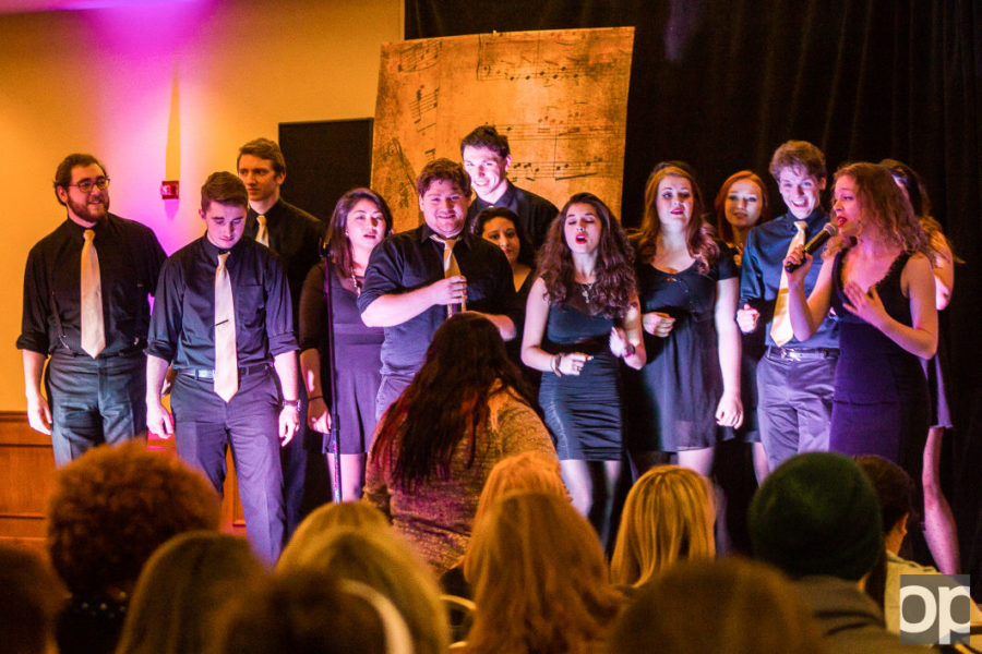 Gold Vibrations performed at last years Riff Off event against Eh440. This is the a cappella groups seventh year of making music at Oakland University. 