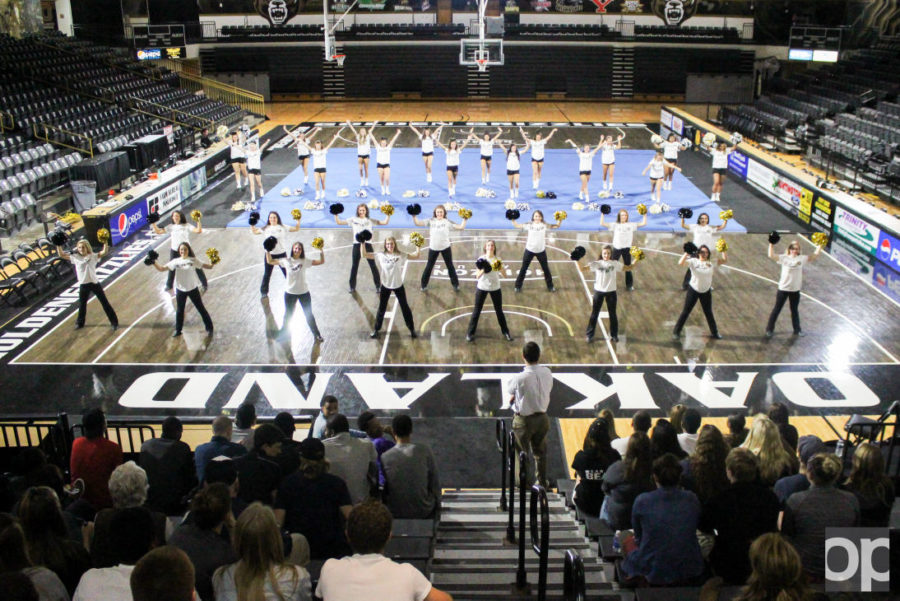 Oakland dance and cheer teams performed at the Orena to get fans ready for the basketball season on Nov. 5.