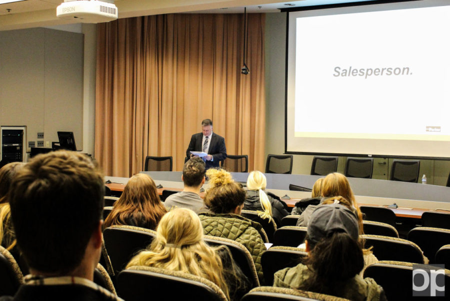 On Jan. 14, the Oakland University chapter of the American Marketing Association (AMA) hosted a professional sales presentation in Elliott Hall Auditorium. 