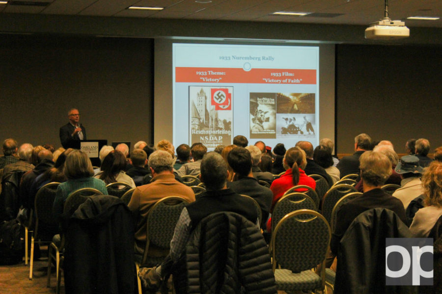 On Jan. 12, History Comes Alive was held by Oakland Universitys Department of History in the Gold Rooms at 7pm. Associate Professor Derek Hastings gave an informative lecture on Rituals, Rallies, and the Creation of Sacred Space in Nazi Germany.