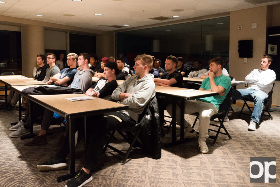 The mens soccer team gathers nearly every Sunday to discuss chapters from the book Legacy by James Kerr in order to learn effective leadership skills, sometimes with guest speakers. 