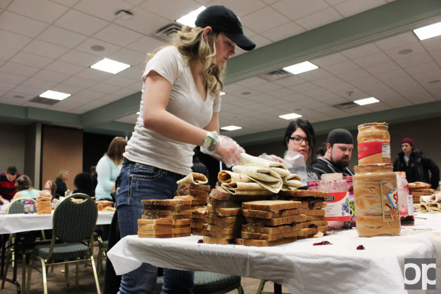 Student organization Golden Key hosted its 15th annual PB&J day in the Gold Rooms in the OC where students helped make over 2,000 sandwiches. 