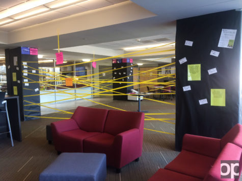 The Residence Hall Association (RHA) worked with the Graham Health Center to put together a “Room of Recognition” in Oak View Hall. The display was also purposely crafted in order to prevent the entire thing from collapsing if one string of the walls were pulled down.