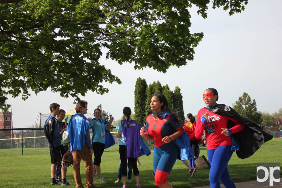 Oakland men's soccer alum, Nick Kristock founded Fleece and Thank You, a non-profit organization that helps deliver fleece blankets for children in hospitals. F&TY hosted a Super Run at Wayne State University on Saturday, May 7 where participants wore superhero costumes to show support. For more photos, visit the Oakland Post Facebook page. 