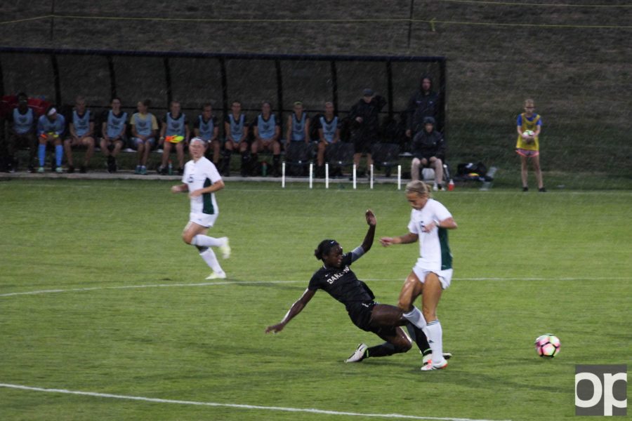 Oakland womens soccer team lost their first exhibition game at home 3-1 to Eastern Michigan on Friday, Aug. 12. The match was moved to the Oakland Sports Bubble after 30 minute rain delay in the first half. 