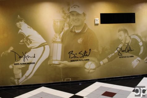 New wall graphics were installed in the Oakland Athletics O'rena hallways. 