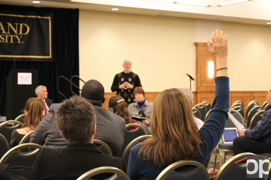 Faculty, staff, administrators and students were invited to share their thoughts on the next university president at a series of six open forums on Tuesday and Wednesday. 