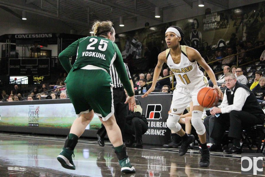 Hannah Little led Oakland with 17 points in her 38 minutes on the floor. Oakland lost to Cleveland State 74-62 on Friday, Jan. 20 at the Orena. 