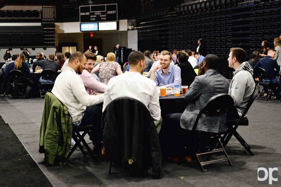 Oakland University Athletics hosted its first-ever Trivia Night on Thursday, March 9 at the Orena with 19 teams competing against each other. 