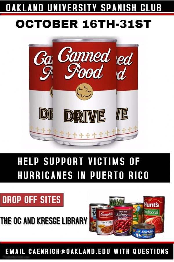 Canned food drive on campus for hurricane relief
