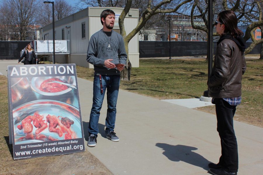 The group came to OU from Columbus, Ohio to spread their view.