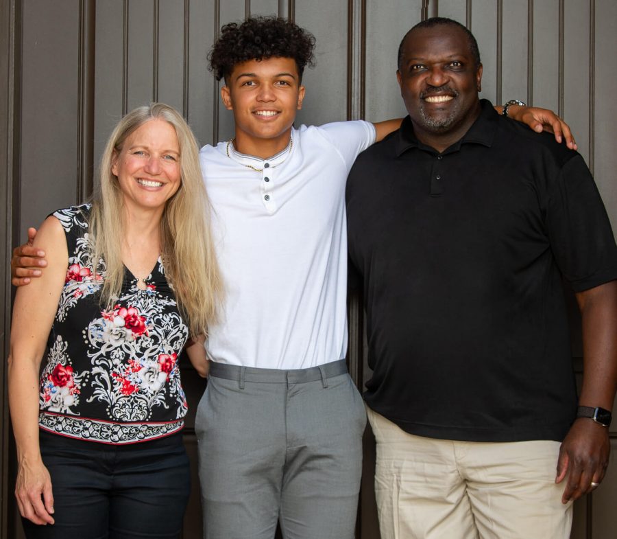 Trey with his mother, Nicole, and father, Skip.