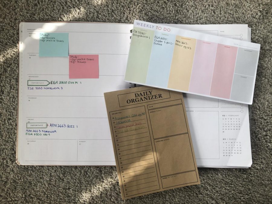 Kallen keeps numerous planners on hand at all times when she is doing school work from home. She has different styles and layouts so she can use whatever works best for her at that moment.