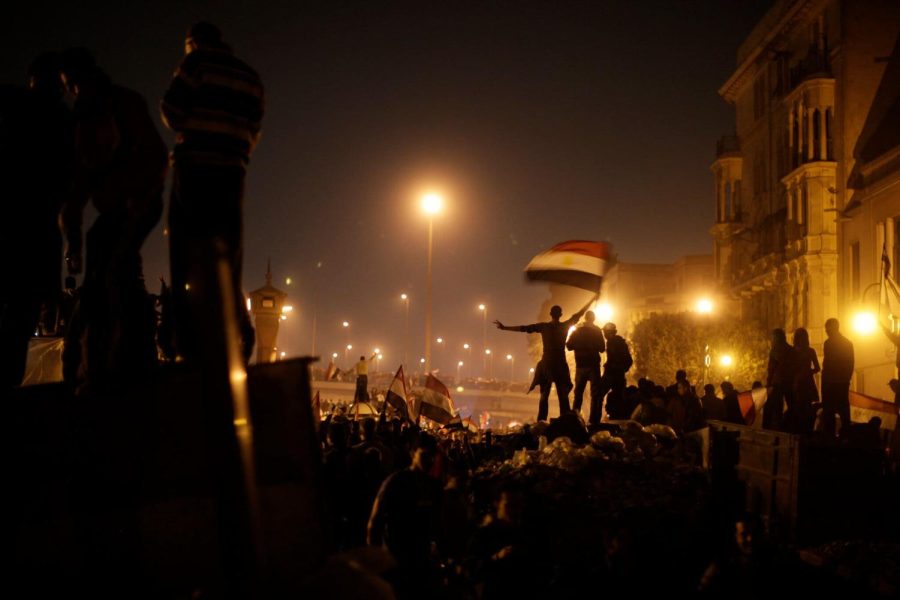 A celebration took place in Cairo, Egypt in 2011 after the president had been toppled following 18 days of protest. The demonstrations were a part of Arab Spring, a time of much political upheaval. 