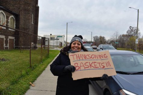 The volunteers delivered hot meals and food baskets, packed with all the necessary fixes to create a Thanksgiving meal, such as stuffing, cranberries and boxed mashed potatoes.