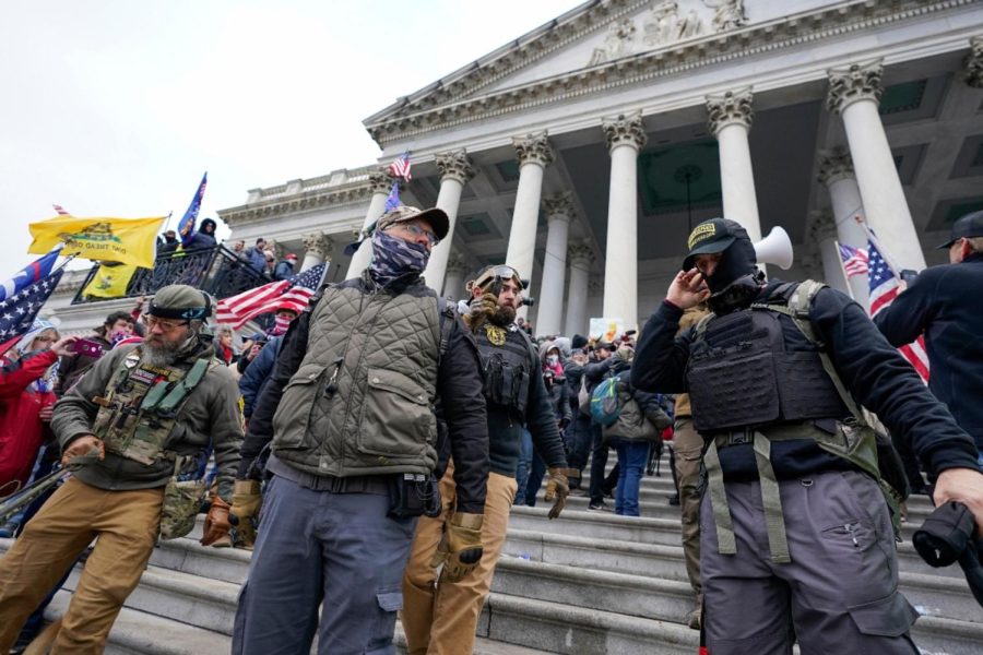 Members of the Oath Keepers at the U.S. Capitol on Jan. 6. 