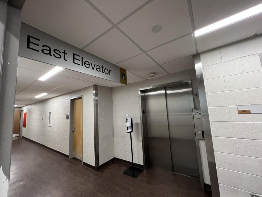 The east elevator in Vandenberg Hall has had to be serviced recently. The campus has seen a series of elevator entrapments since the beginning of the year.