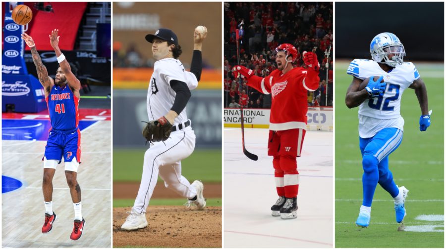Detroit's four major professional sports teams: the Pistons, the Tigers, the Red Wings and the Lions
