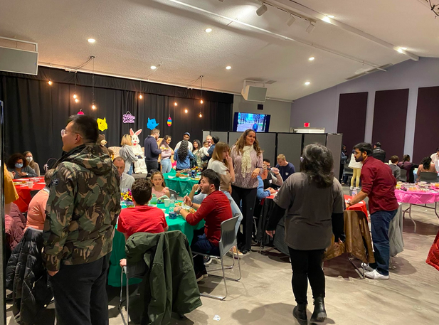 International students at Auburn Hills Christian Center participating in Easter festivities.