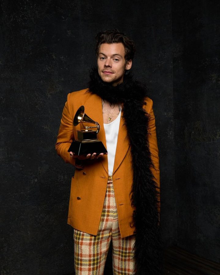 Harry+Styles+at+the+63rd+Annual+Grammy+Awards+in+2021.