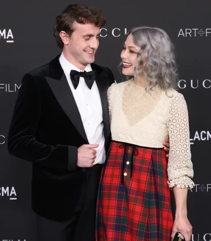 Mescal and Bridgers sporting said micro mullet and picnic blanket at the 2021 LACMA Art + Film Gala.