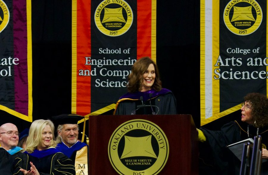 Governor+Gretchen+Whitmer+speaks+at+OU+commencement
