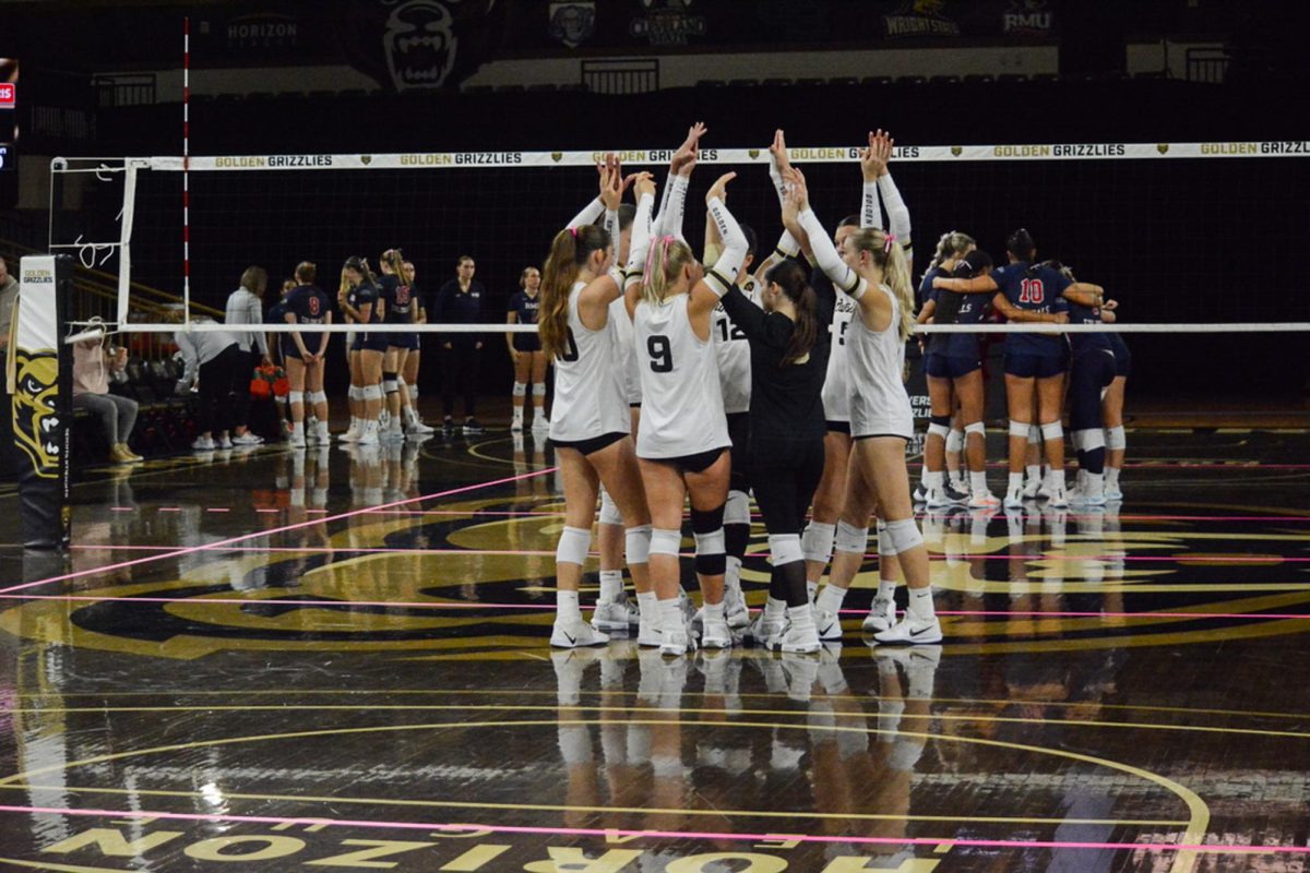 Resilient Golden Grizzlies prevail in a five-set showdown against Robert Morris 