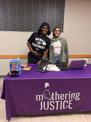 Mothering Justice employees, Deanne Austin (left) and Murryum Farooqi (right). Photo courtesy of Murryum Farooqi.